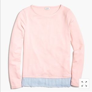 J Crew Drapey Boatneck Top with ruffle hem